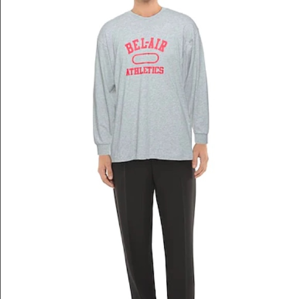 Authentic Bel-Air Athletics Grey Long Sleeve Tee